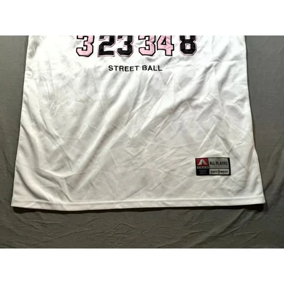 All Playaz Streetwear Basketball Jersey Tank Top White & Pink Patches Adult 2XL - Picture 3 of 9